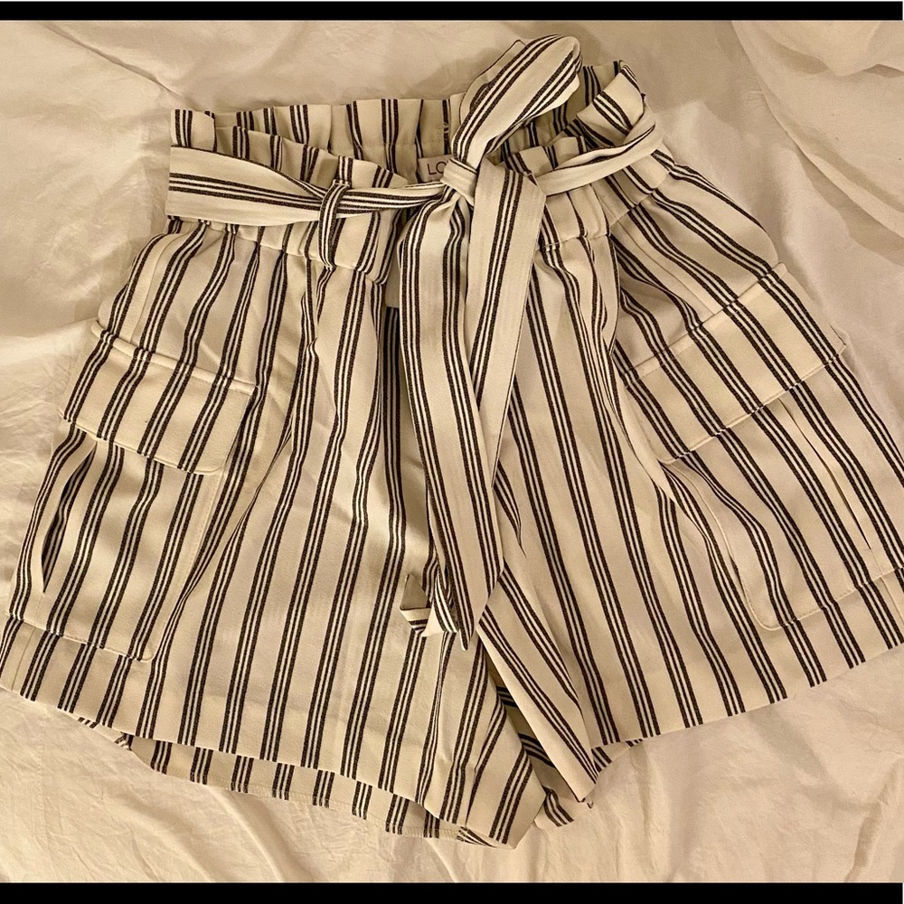 Loft Striped Waist Tie Shorts